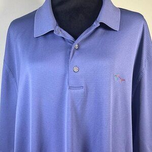 Greg Norman The Shark Periwinkle Blue 1/4 Button Polo Shirt XXL Golf Dad
